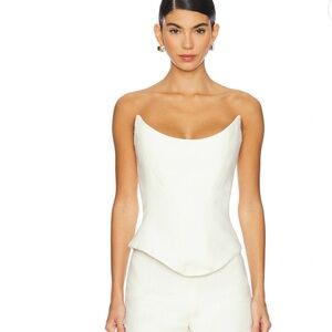 NEW- Mother of All - Chic Strapless White Women's Blouse- size L